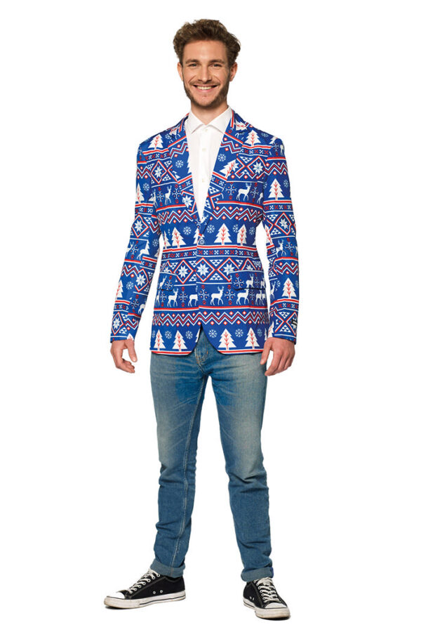 Suitmeisterâ¢ Christmas Blue Nordic Blazer